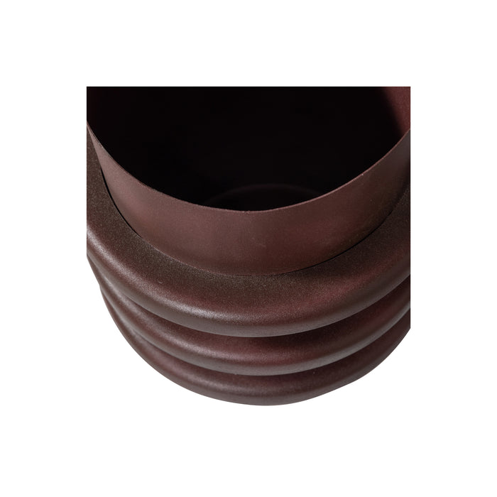 WOOOD Malin Ribbelvaas - Aluminium - Rum - 31x26x26