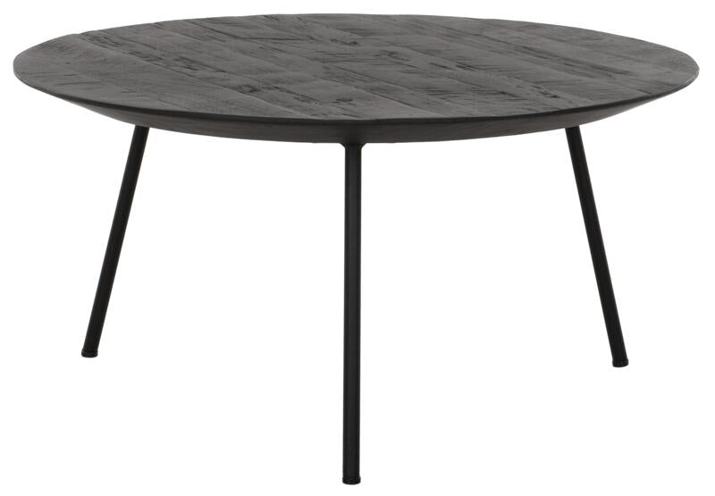 DTP Home Coffee table Jupiter large BLACK,30xØ60 cm, recycled teakwood