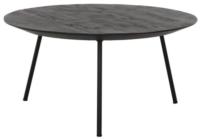 DTP Home Coffee table Jupiter large BLACK,30xØ60 cm, recycled teakwood