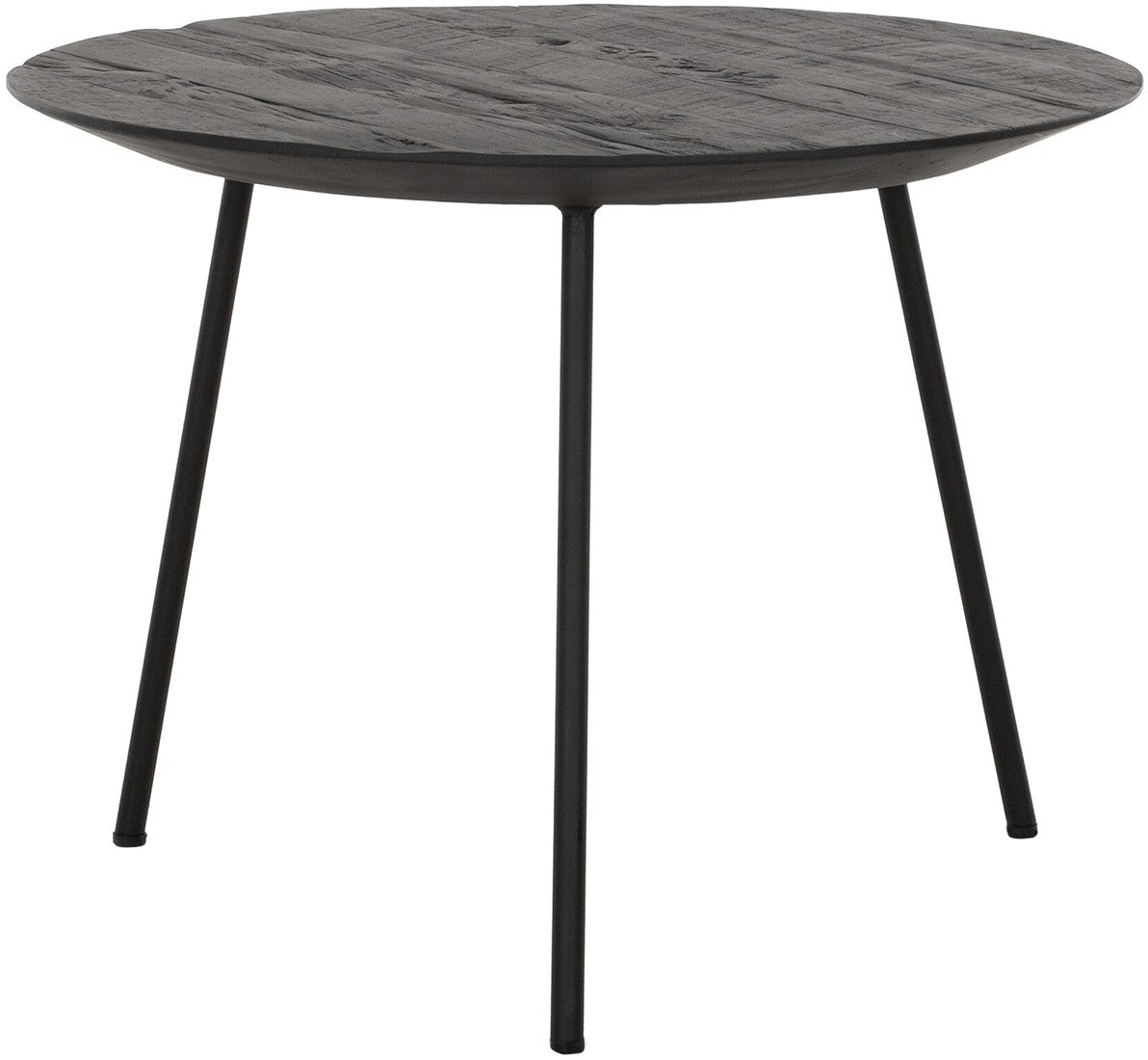 DTP Home Coffee table Jupiter medium BLACK,37xØ50 cm, recycled teak...