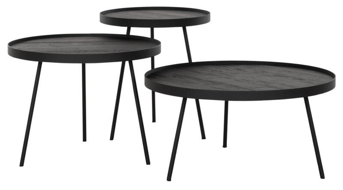 DTP Home Coffee table Saturnus small BLACK,45xØ40 cm, recycled teak...