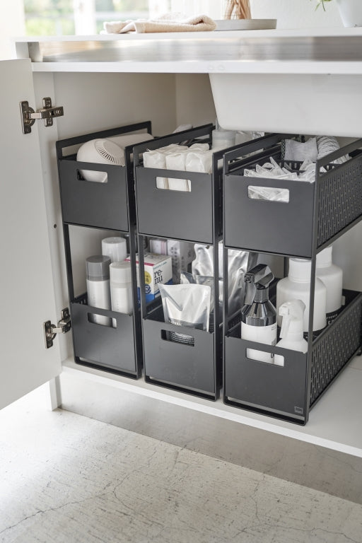 Yamazaki Keukenrek met Manden - 2 niveaus - Tower - Zwart