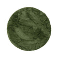 Tapeso Rond hoogpolig vloerkleed - Comfy plus - olijfgroen - 160 cm