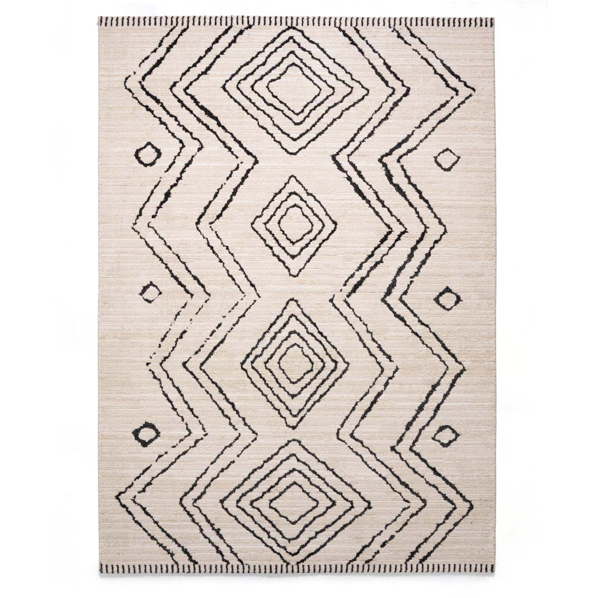 Boho&me Berber vloerkleed Beni Ouarain Bahij - crème|zwart - 120x170