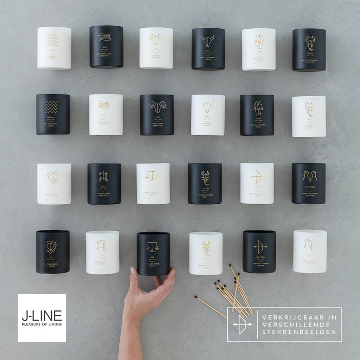 J-Line geurkaars Astro Ram – Sapphire Amber Tea – wit - 50U
