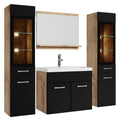 Badplaats Badkamermeubel Set Rio XL LED 60 x 35 cm - Kastanje | Zwart