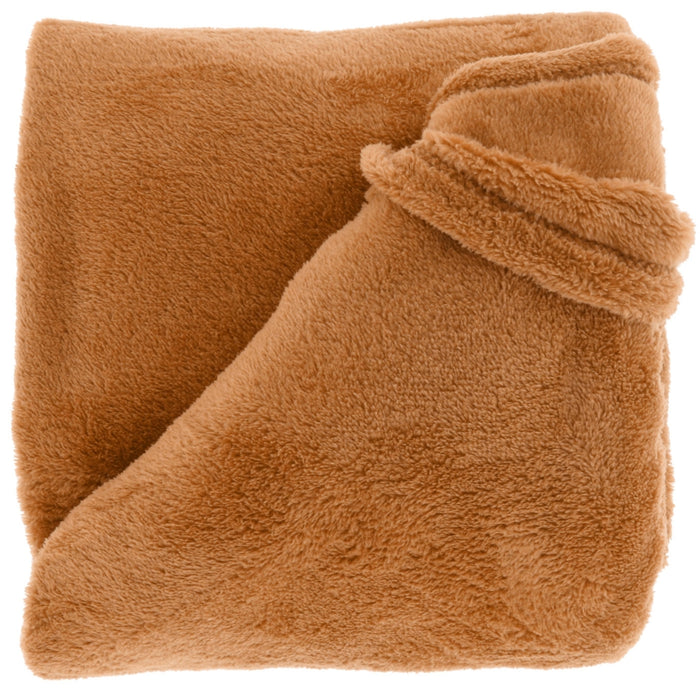 Unique Living Plaid Justin - Bruin - Polyester - 150x200x0cm (BxHxD)