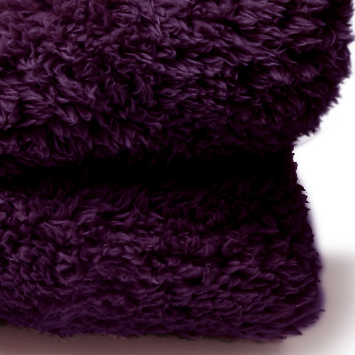 Unique Living Plaid Teddy - Paars - Polyester - 150x0x200cm (BxHxD)