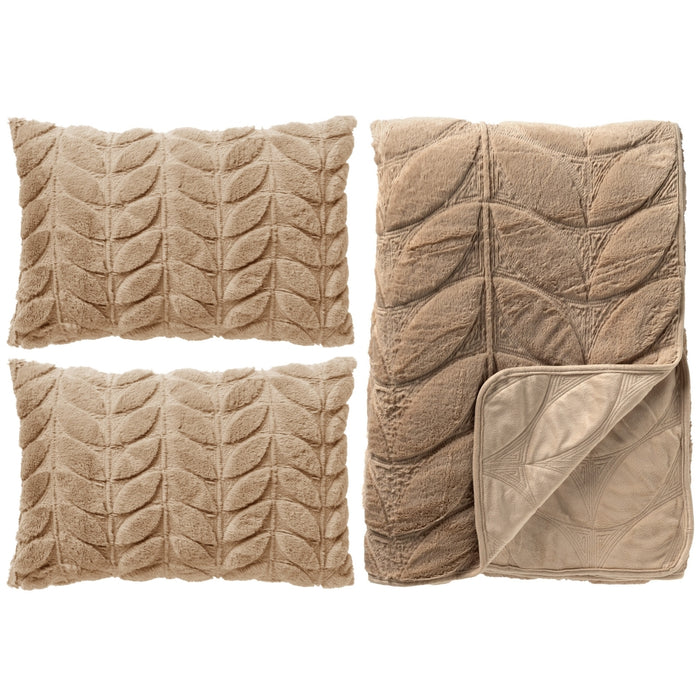 Bedsprei + Sierkussens Ayana | Aya Bruin|Taupe Polyester