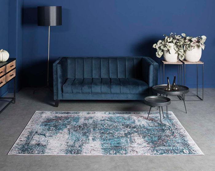 Joy de Vivre Vintage vloerkleed - Nostalgia No.2 - blauw - 160x230 cm