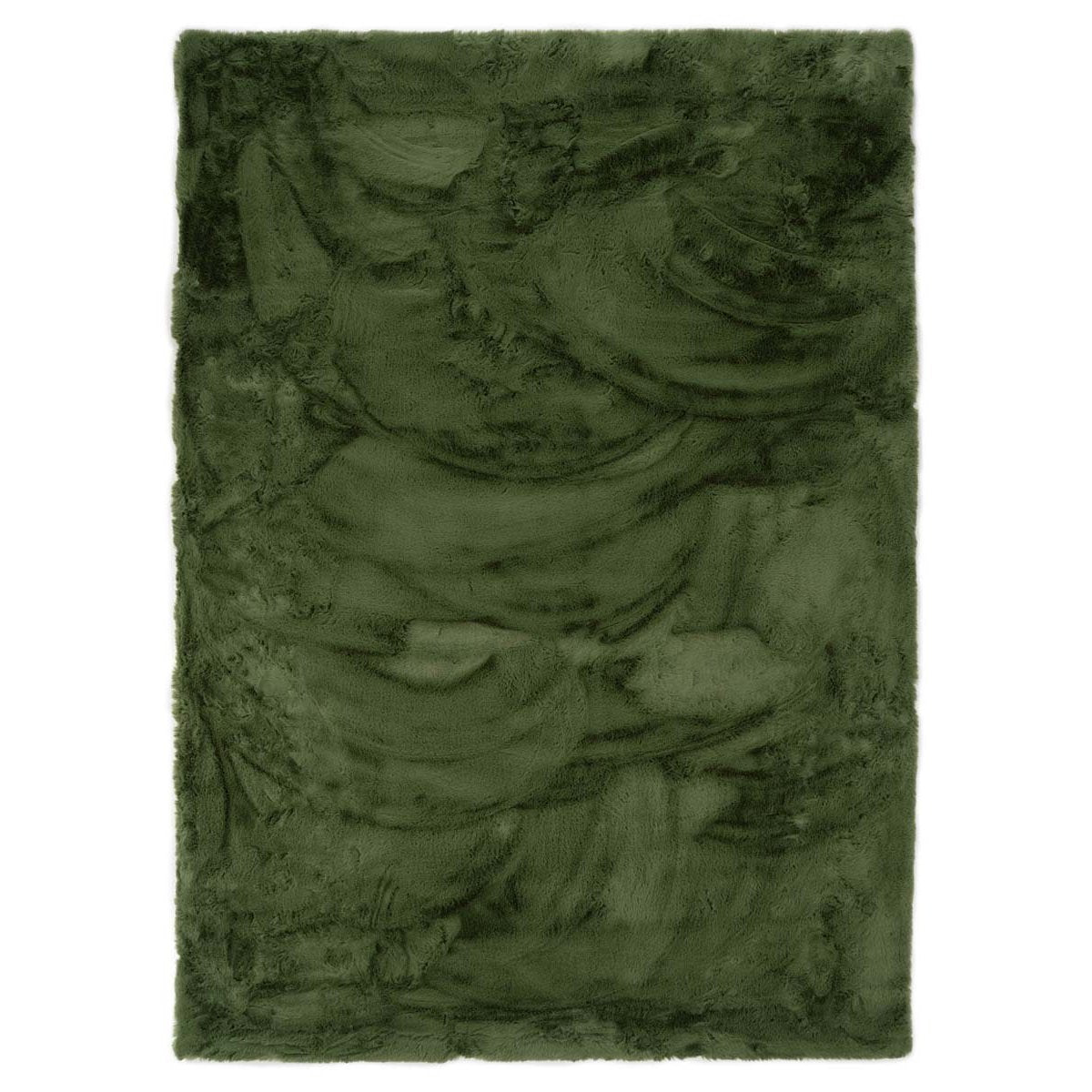 Tapeso Zacht hoogpolig vloerkleed - Comfy plus - olijfgroen - 140x200