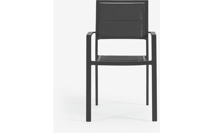 Kave Home - Sirley tuinstoel van aluminium en textiel in zwart