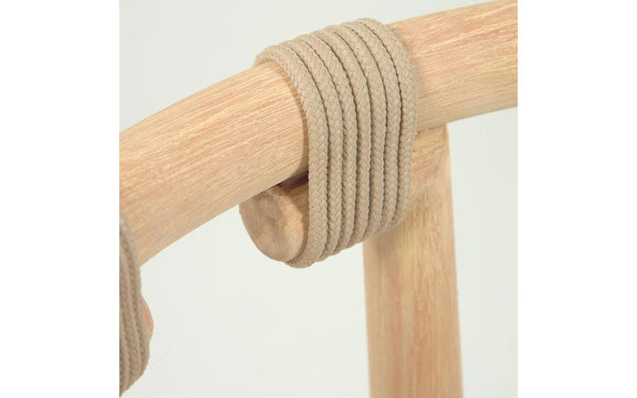 Kave Home - Majela stoel in massief eucalyptus met eiken afwerking en