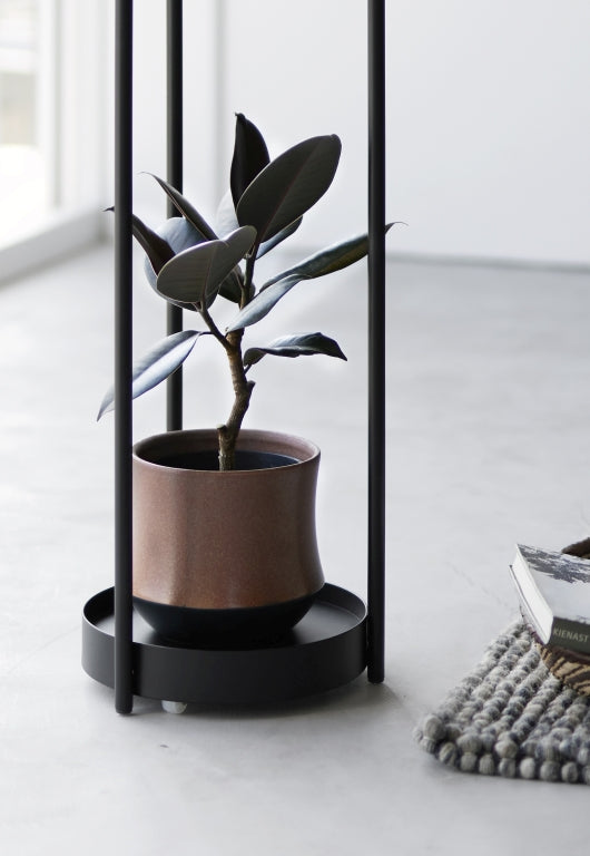 Yamazaki Plantenrek Binnen met Wielen - Tower - Zwart