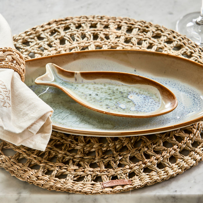 Riviera Maison Serveerschaaltje Beige - Lagos Fish - Porselein