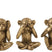 J-Line figuur Aap Horen|Zien|Zwijgen- polyresin - antiek goud - 3 stuks