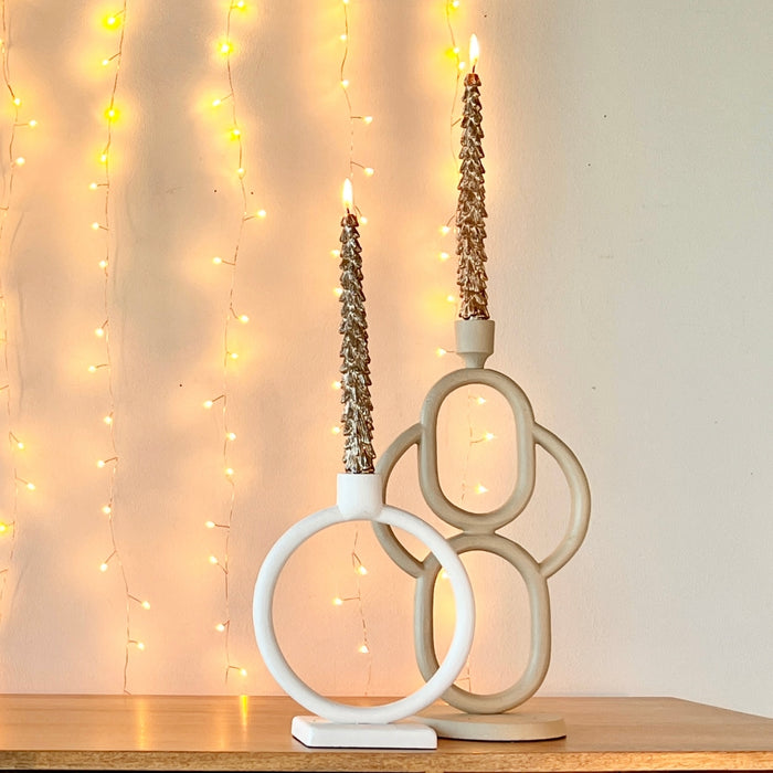 Woonexpress Kandelaar Ressen L - Beige - Metaal - 20x36x14cm (BxHxD)