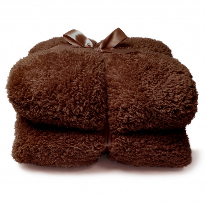 Unique Living Plaid Teddy - Bruin - Polyester - 150xx200cm (BxHxD)