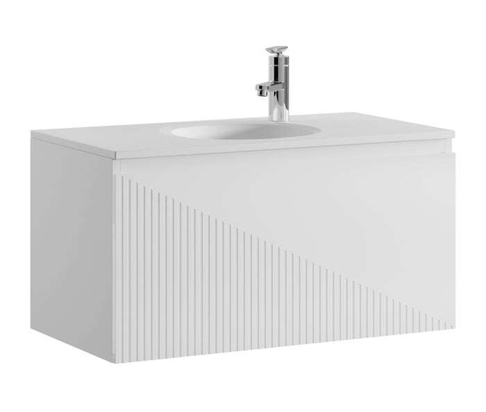 Badplaats Badkamermeubel Set Santana 90 cm - Wit - Badmeubel