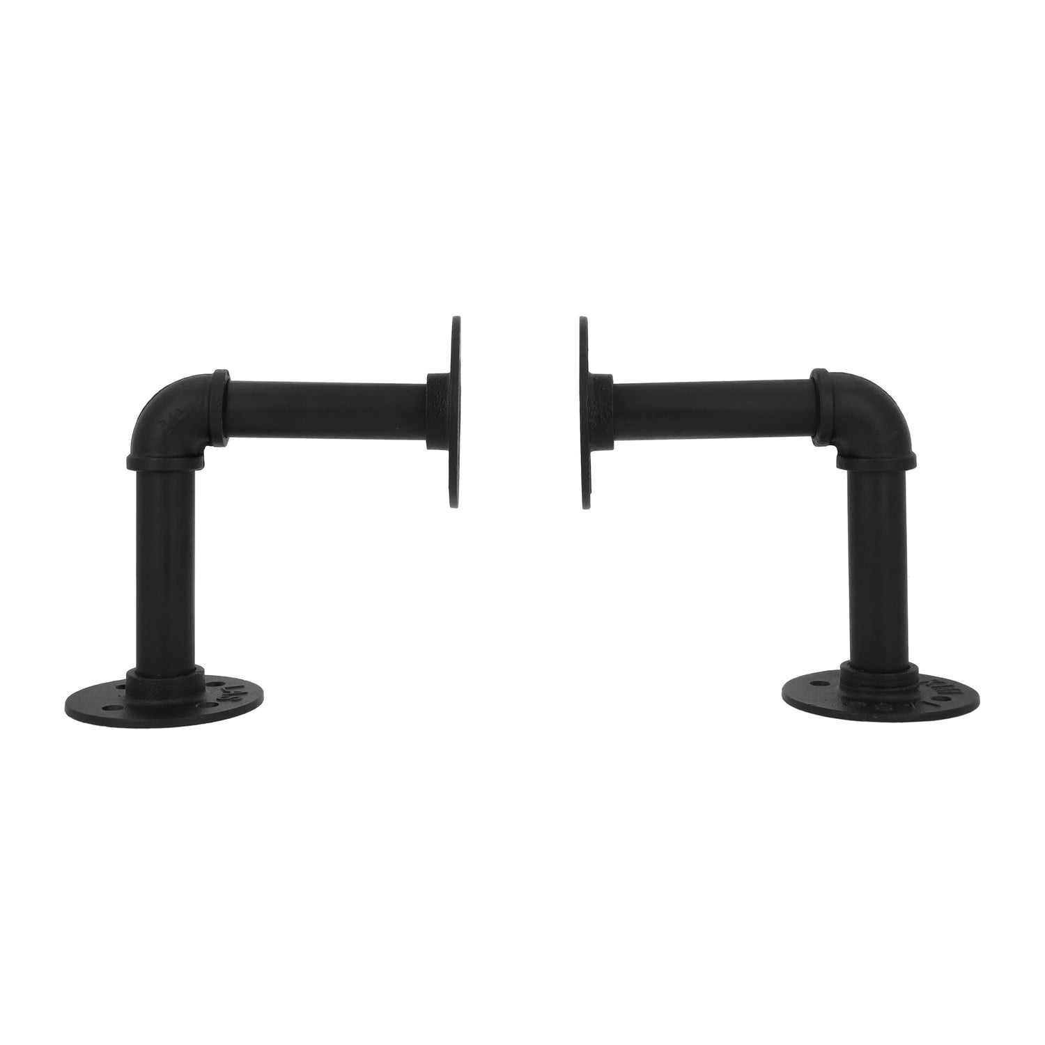 QUVIO Boekenstandaard industrieel - Metaal - Zwart - 1 Paar