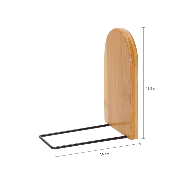 QUVIO Boekenstandaard - Metaal en hout - 1 Paar