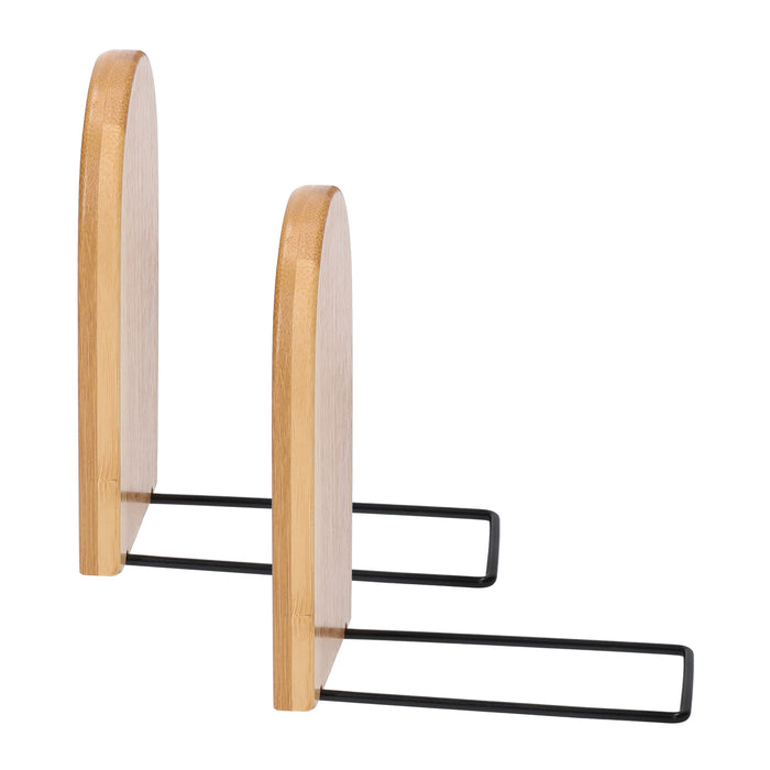 QUVIO Boekenstandaard - Metaal en hout - 1 Paar