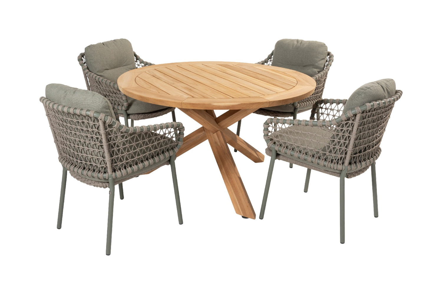 4 Seasons Jura|Prado ronde tuinset - Ø130 cm. - stapelbaar