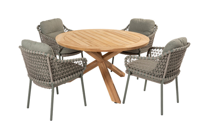 4 Seasons Jura|Prado ronde tuinset - Ø130 cm. - stapelbaar