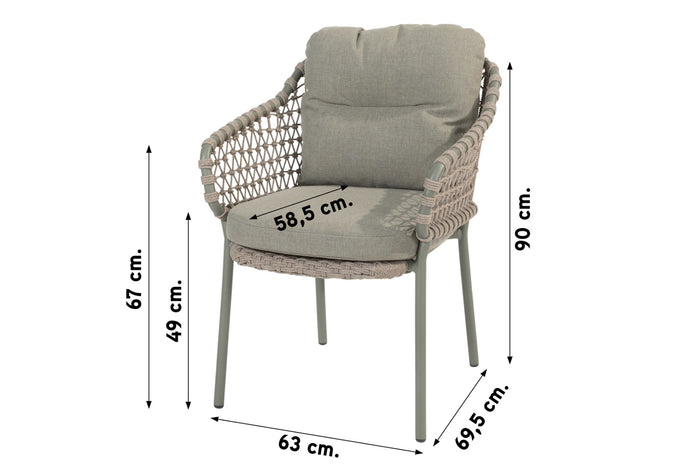4 Seasons Jura|Prado ronde tuinset - Ø130 cm. - stapelbaar