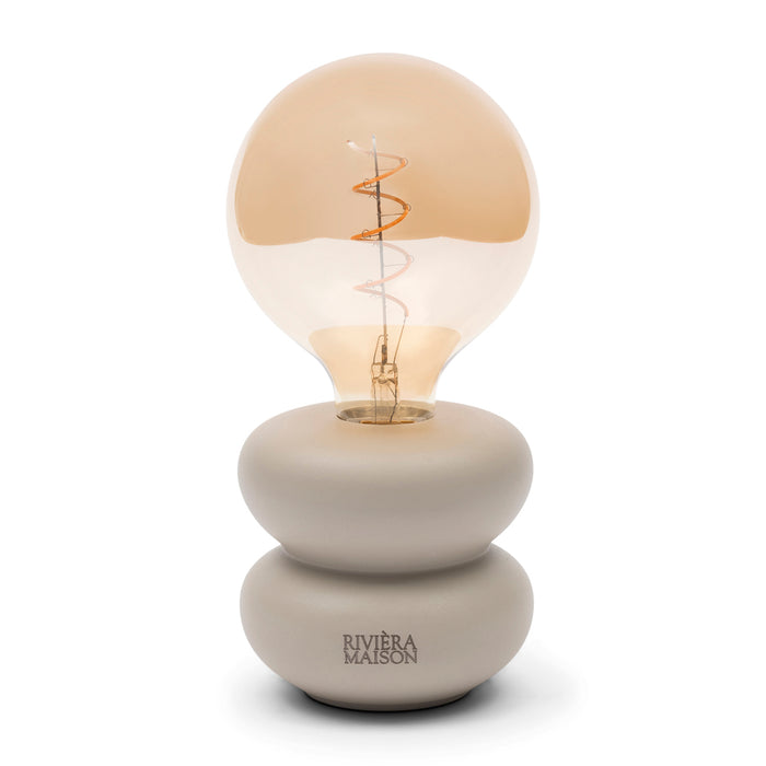 Riviera Maison tafellamp oplaadbaar LED Beige - Finley Bulb draadloos