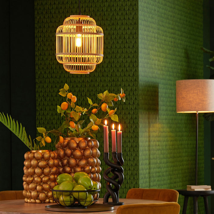 Luqaza Hanglamp Jeppe - Bamboe - 30x30x36cm