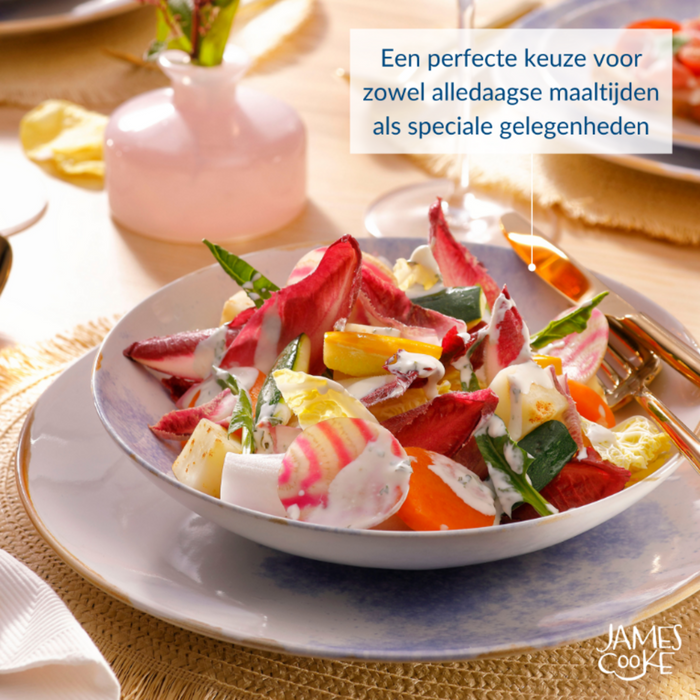 James Cooke Schaal Clouded Charm 17 cm Blauw Wit Stoneware 2 stuks