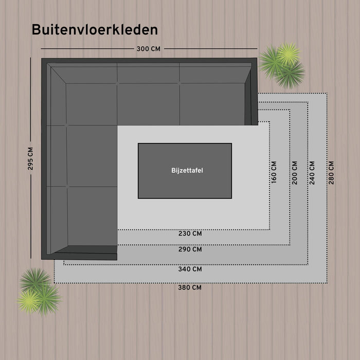 Eva Interior Buitenkleed Groen Leaf 240 x 340 cm