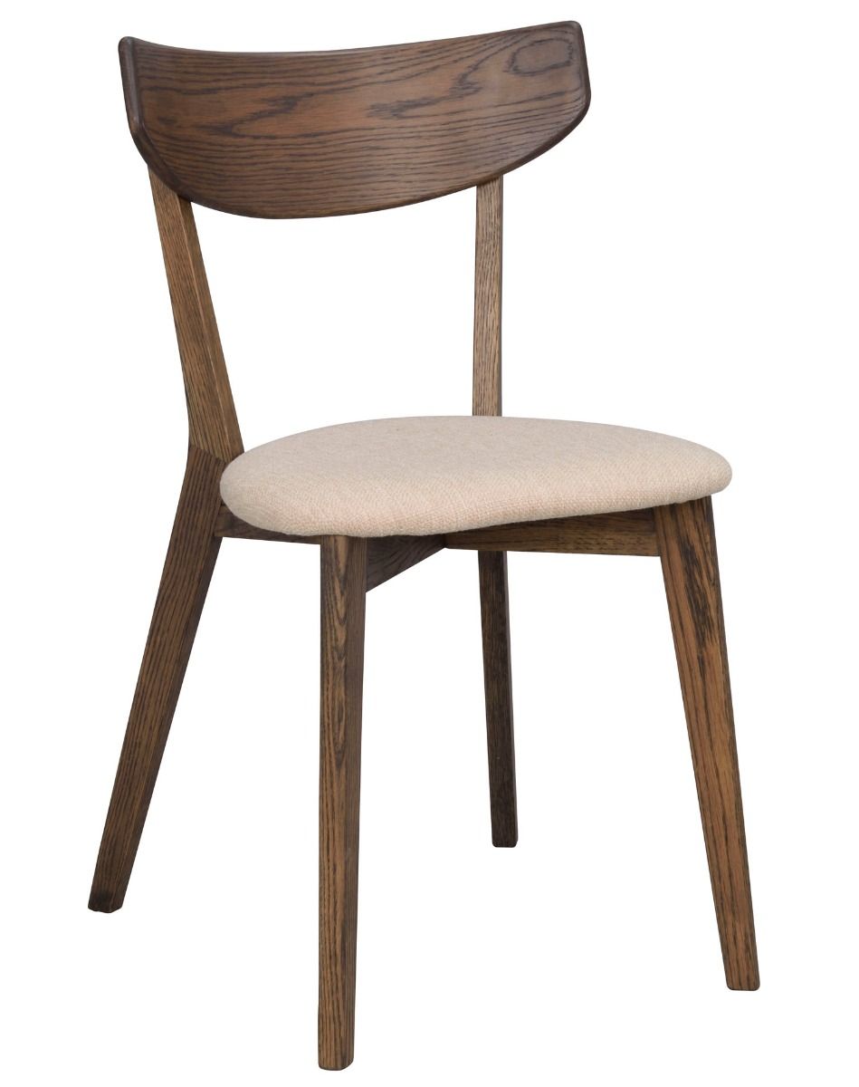 Rowico Home Ami Stoel - Set Van 2 - Stof Beige - Eiken Bruin