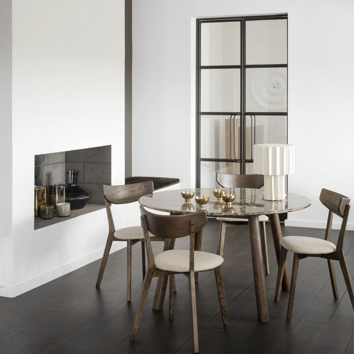 Rowico Home Ami Stoel - Set Van 2 - Stof Beige - Eiken Bruin