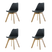 Essence Madera eetkamerstoel zwart - Houten onderstel - Set van 4