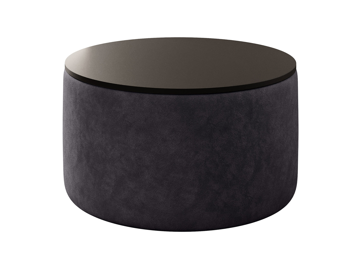 Meubella Salontafel Marcio - Zwart leer - 75 cm