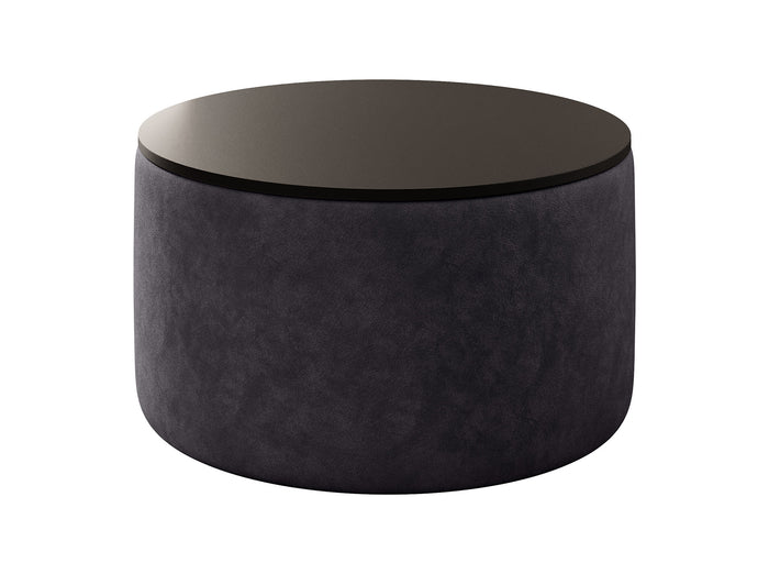 Meubella Salontafel Marcio - Zwart leer - 75 cm