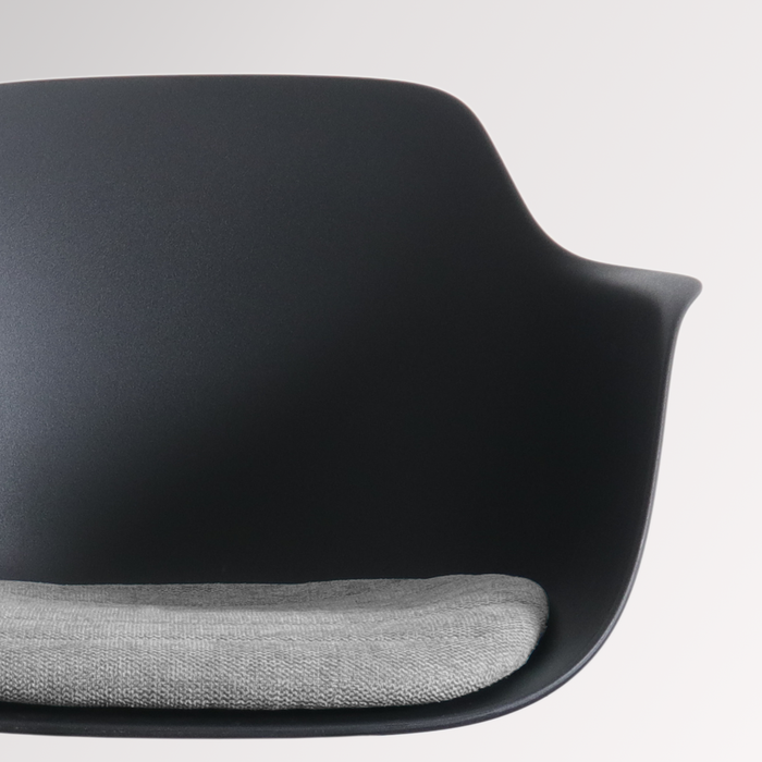 Nolon Nola-Liz Eetkamerstoel Zwart - Grijs Kussen - Zwart - Set Van 2