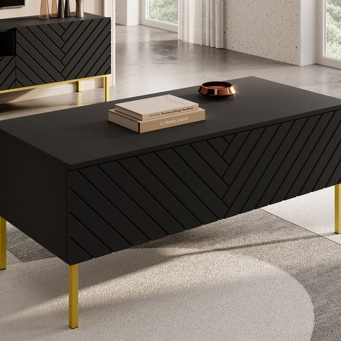 Meubella Salontafel Gallatin - Mat zwart - 120 cm