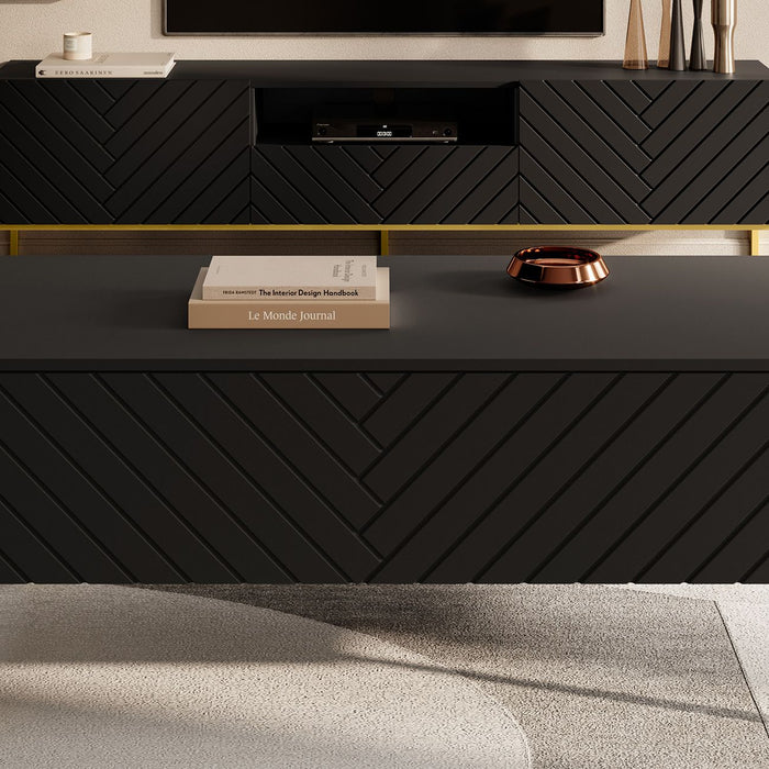 Meubella Salontafel Gallatin - Mat zwart - 120 cm