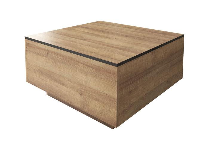 Meubella Salontafel Frey - Licht eiken - Zwart - 80 cm