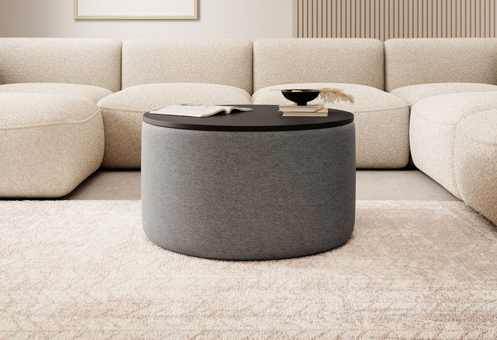 Meubella Salontafel Marcio - Grijs stof - 75 cm