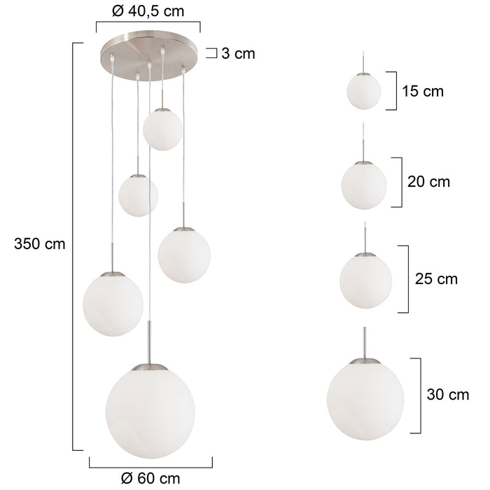 Steinhauer - hanglamp - Bollique - staal - glas metaal - Ø 60cm - E27 - 7376ST