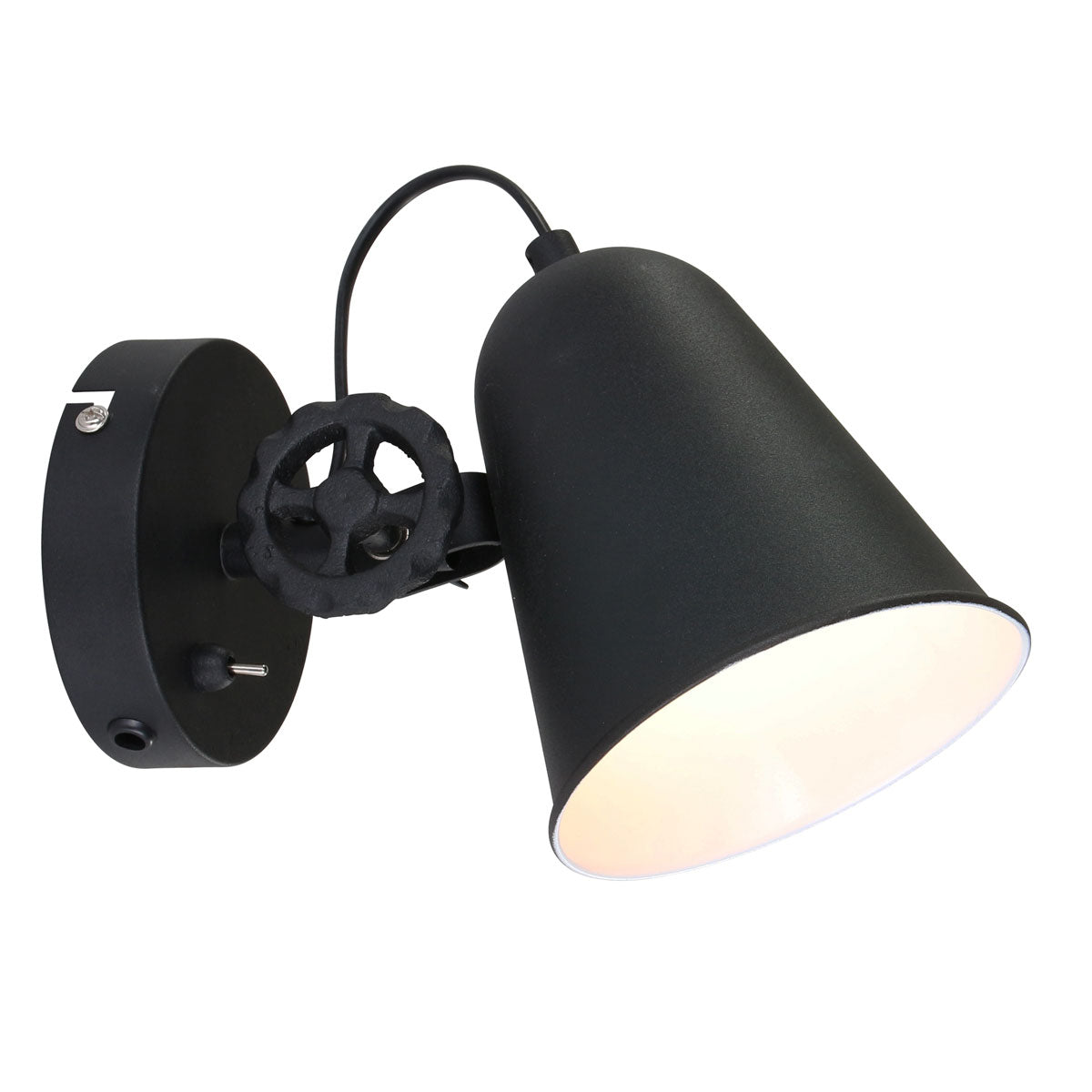 Anne Lighting - wandlamp - Dolphin - zwart - metaal - opbouwspot -