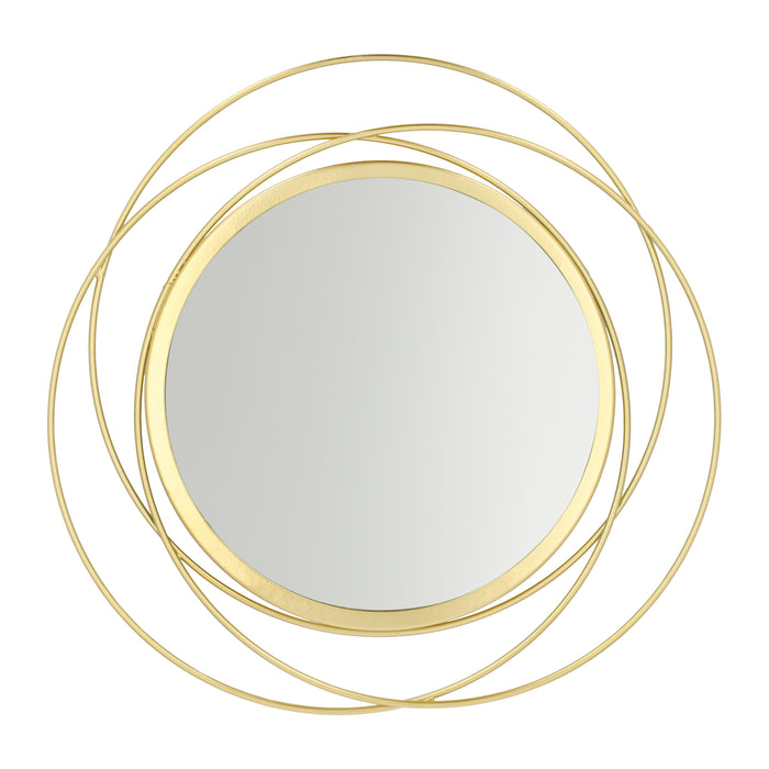 QUVIO Spiegel - Rond - Metaal - Goud