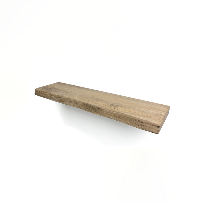 WoodBrothers Eikenhouten zwevende wandplank + boomkant 80x30x4cm