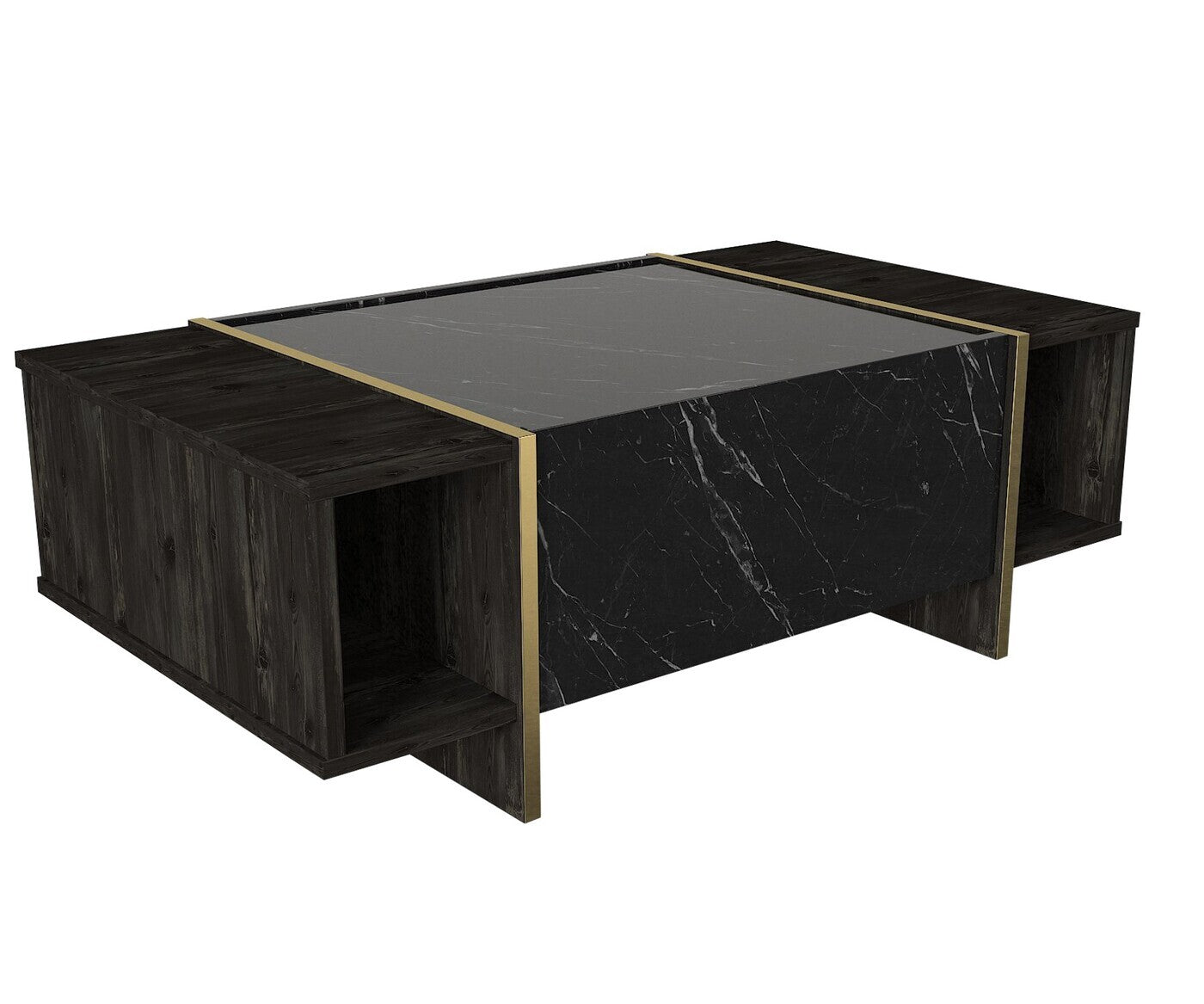 Giga Meubel - Salontafel Zwart|Goud - 103,8x60x37,3cm - Veyron