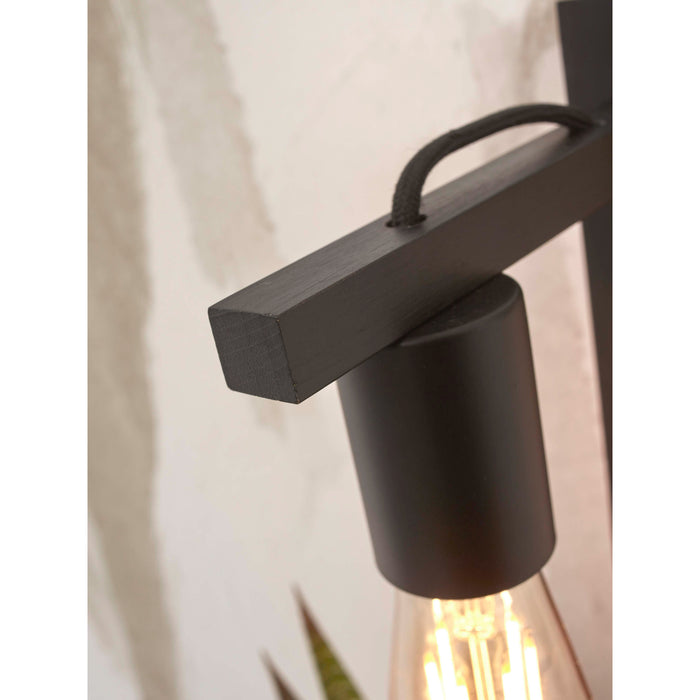 GOOD&MOJO Wandlamp Flores - Bamboe Zwart - 30x18x52cm