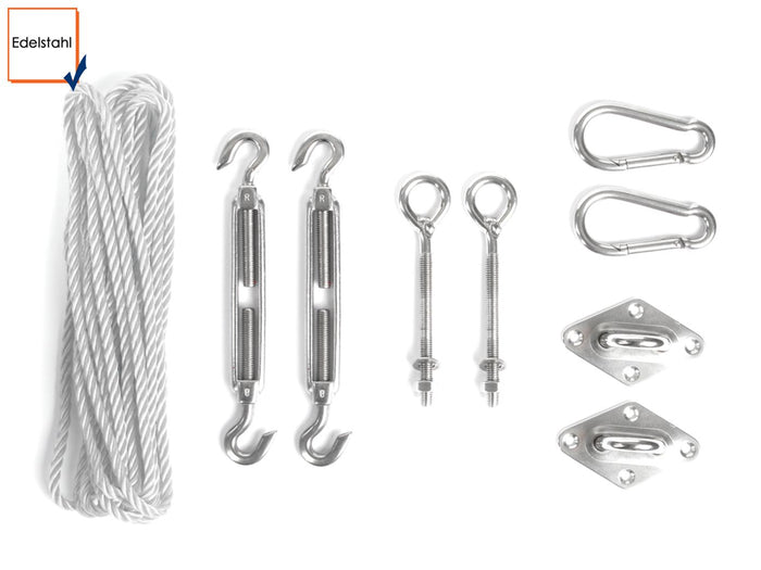 Sunfighters    driehoek 5x5x5m Ivoor met  Bevestigingsset